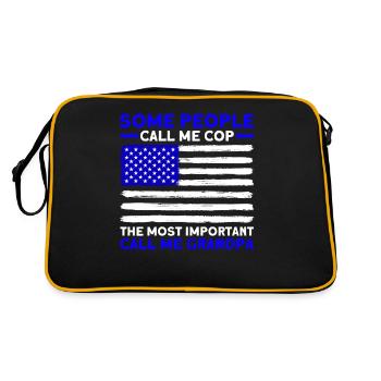 Policier américain Police Police Grand-père - Sac Retro - noir/or - Dos