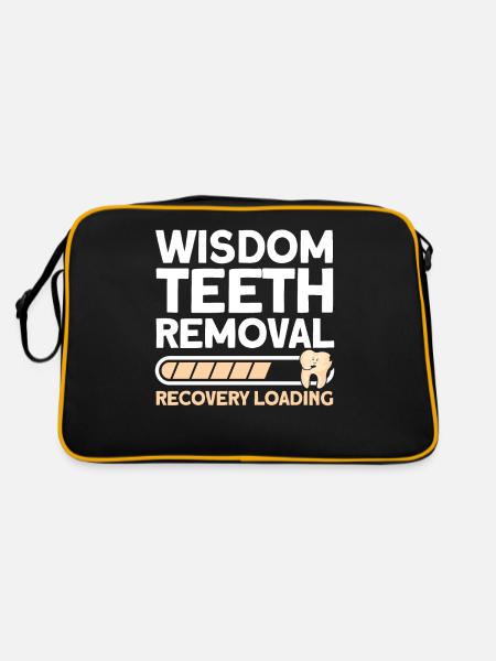 Weisheitszähne Weisheitszahn Patient Zahnarzt - Retro Tasche - Schwarz/Gold - Hinten