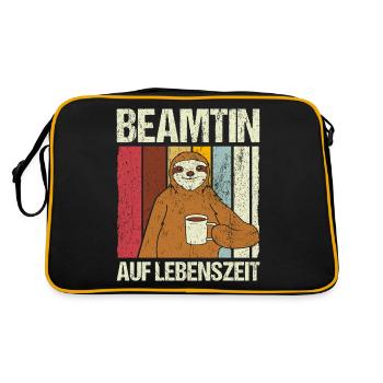 Beamtin auf Lebenszeit - Beamtin Beruf Geschenk - Retro Tasche - Schwarz/Gold - Hinten