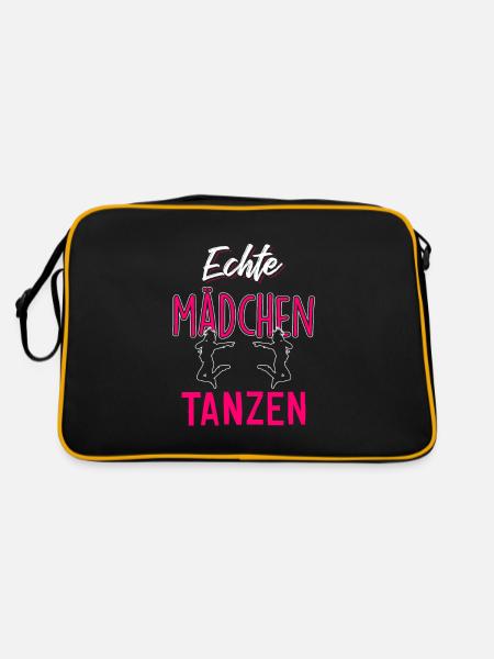 Echte Mädchen tanzen - Retro Tasche - Schwarz/Gold - Hinten