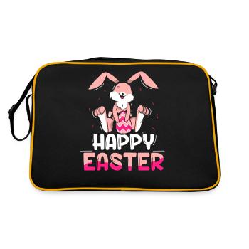 Joyeuses Pâques Dictons Easter Easter Egg Lapin de Pâques - Sac Retro - noir/or - Dos