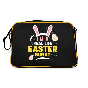 Je suis un vrai lapin de Pâques Pâques - Sac Retro - noir/or - Dos