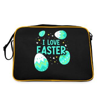 J’adore Easter Easter Easter Easter Egg Lapin de Pâques - Sac Retro - noir/or - Dos