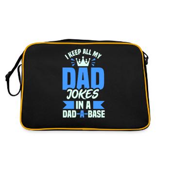 Toutes les blagues de mon père dans une base de données Papa Une base - Sac Retro - noir/or - Dos
