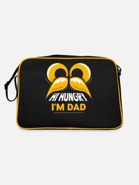 Hello Hungry I'm Dad Dad Dad Dad Day - Retro Bag - black/gold - Back