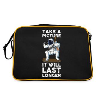 Take A Picture Fotografie Geschenk - Retro Tasche - Schwarz/Gold - Hinten
