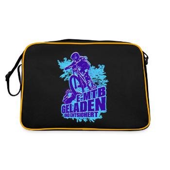 E-MTB Geladen und Entsichert Pedelec E-Bike - Retro Tasche - Schwarz/Gold - Hinten