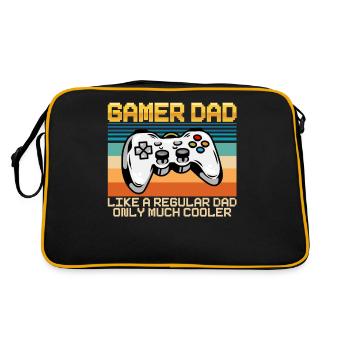 Gamer Dad Vintage - Retro Tasche - Schwarz/Gold - Hinten