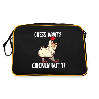 Guess What? Chicken Butt I Funny Quote - Retro Bag - black/gold - Back
