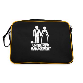 Funny Just Married Fun Newlywed - Groomsmen - Retro Bag - black/gold - Back