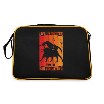 Life is better with bullfighting - Angry Bulls - Retro Bag - black/gold - Back