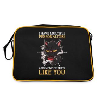 I have multiple personalities and none of them - - Retro Bag - black/gold - Back