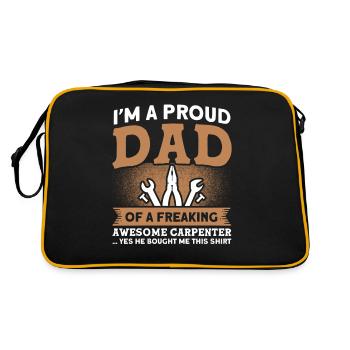Fier Papa Père Charpentier Père Famille - Sac Retro - noir/or - Dos