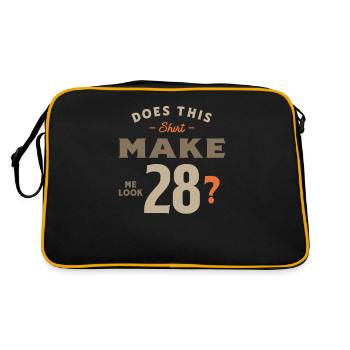 28th Birthday Does This Tee Make Me Look 28 - Retro Bag - black/gold - Back