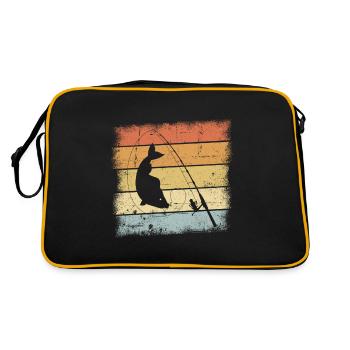 Angeln Retro Design - Retro Tasche - Schwarz/Gold - Hinten