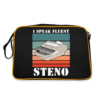 Court Reporter Vintage Stenographer Art - Retro Bag - black/gold - Back
