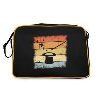 Magier Retro Design - Retro Tasche - Schwarz/Gold - Hinten