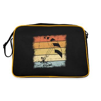 Kiteboard Sunset Retro Design - Sac Retro - noir/or - Dos