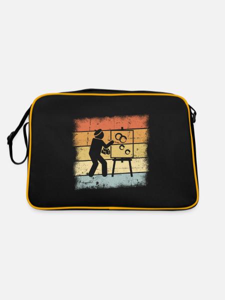 Künstler Geschenk - Retro Tasche - Schwarz/Gold - Hinten