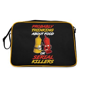 Food Or Serial Killers Crime Series Gift - Retro Bag - black/gold - Back