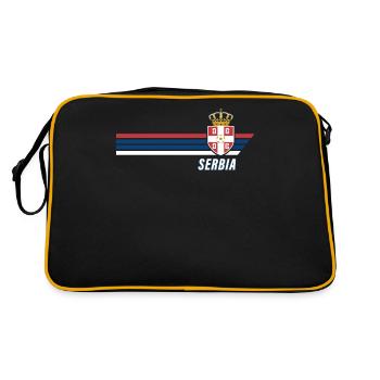 Serbie Srbija Patriotism Football Fan Jersey - Sac Retro - noir/or - Dos