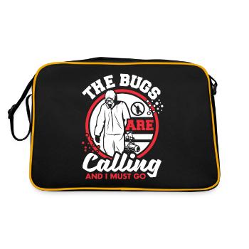 Pest Control Technician Exterminator The Bugs Are - Retro Tasche - Schwarz/Gold - Hinten