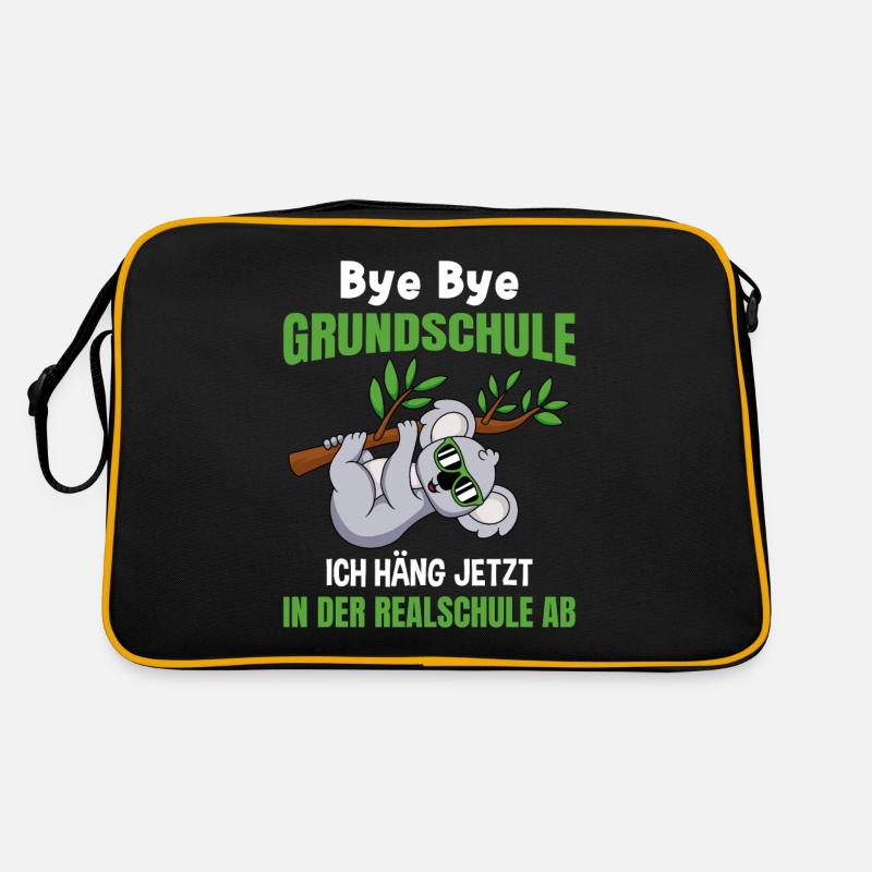 Grundschulabschluss Realschule Einschulung 5Klasse - Retro Tasche - Schwarz/Gold