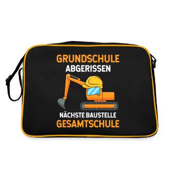 Grundschulabschluss Gesamtschule 5 Klasse - Retro Tasche - Schwarz/Gold - Hinten