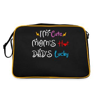 I'm Cute Mom's Hot Dad's Lucky Baby Onesie - Retro Tasche - Schwarz/Gold - Hinten