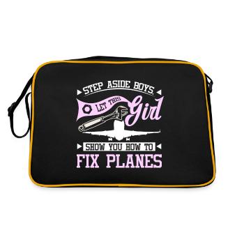 Let this girl show you how to fix planes - Retro Bag - black/gold - Back