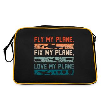 Fly my plane fix my plane love my plane - Retro Bag - black/gold - Back