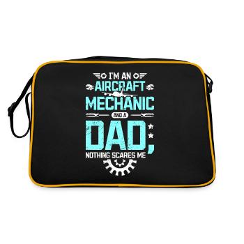 Aircraft mechanic and a dad - Retro Bag - black/gold - Back