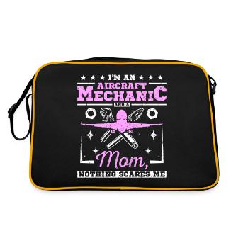 Aircraft mechanic and a mom - Retro Bag - black/gold - Back
