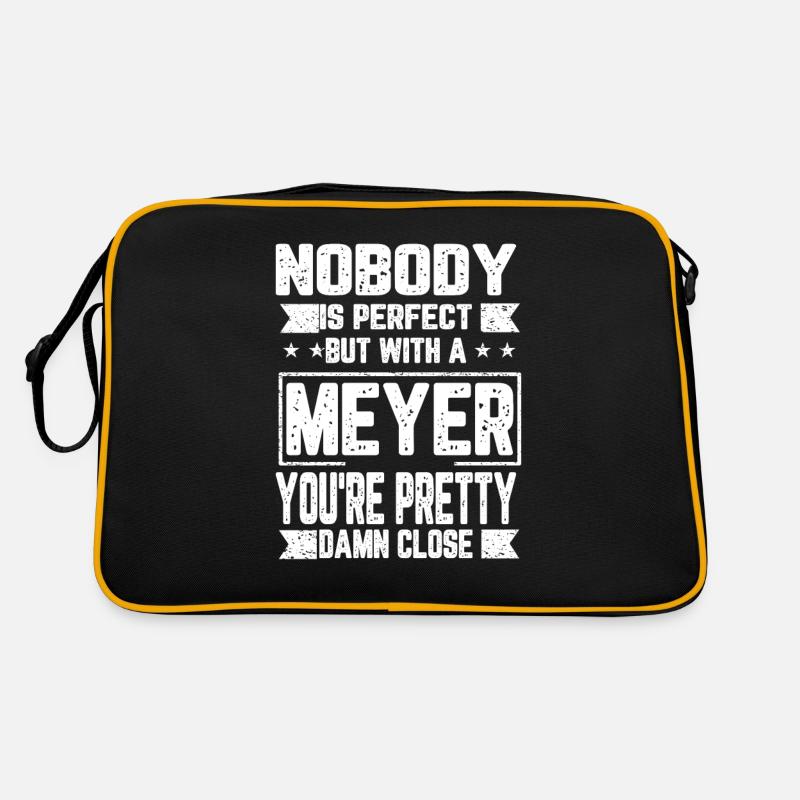 Meyer Niemand ist Perfekt Geschenk - Retro Tasche - Schwarz/Gold