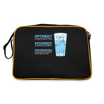Le verre optimiste est un verre pessimiste à moitié plein - - Sac Retro - noir/or - Dos