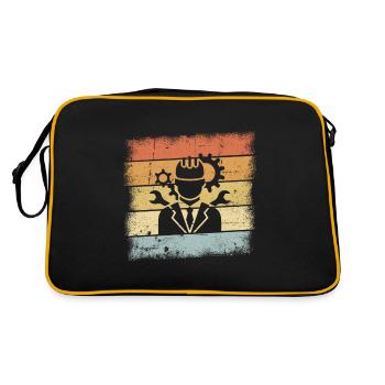 Ingenieur - Retro Tasche - Schwarz/Gold - Hinten