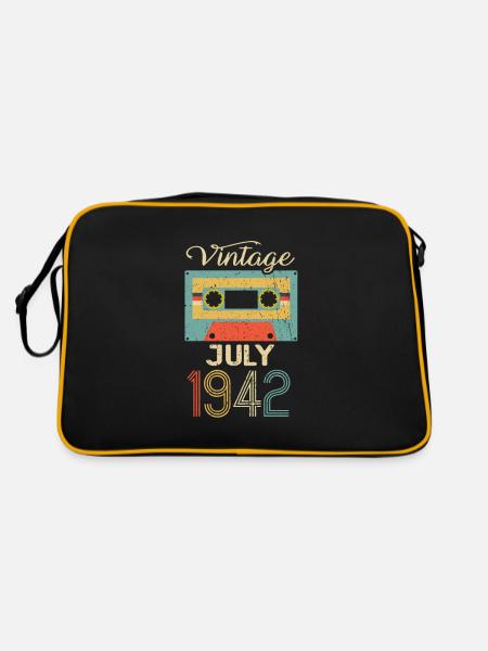 Vintage July 1942 80th Birthday 80 Year Gift - Retro Bag - black/gold - Back