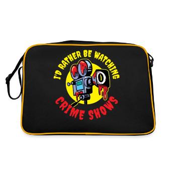 Watching Crime Shows Crime Series Gift - Retro Bag - black/gold - Back