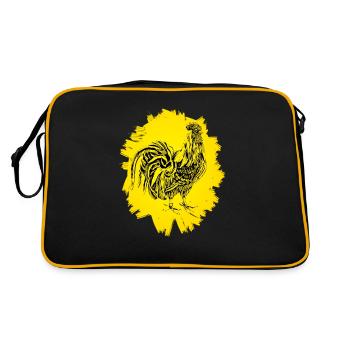 Hahn - Retro Tasche - Schwarz/Gold - Hinten
