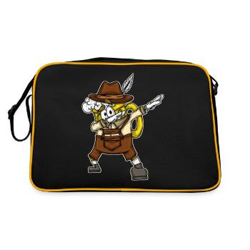 Dabbing Beer Mug Bavarian Leather Trousers Beer - Retro Bag - black/gold - Back
