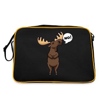 Stubborn moose with moose antlers Elentier No - Retro Bag - black/gold - Back