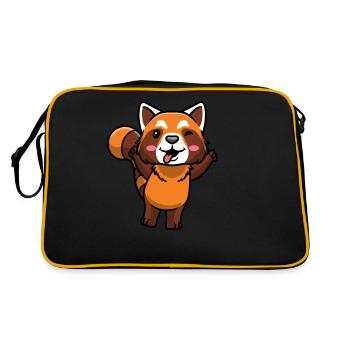 Panda roux Petit panda émoticône - Sac Retro - noir/or - Dos