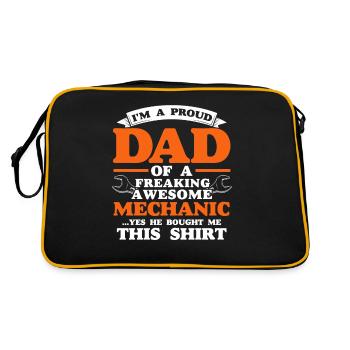 Fier Papa Père Mécanicien Père Famille - Sac Retro - noir/or - Dos