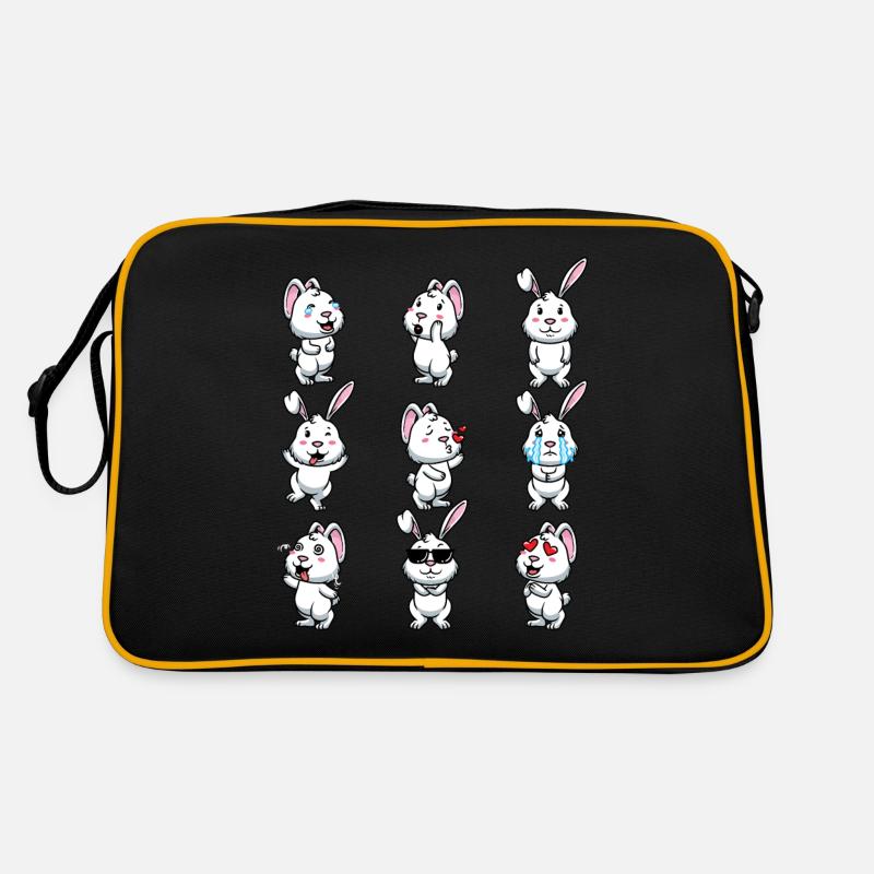 White Rabbit Emoticons Rabbit Retro Bag