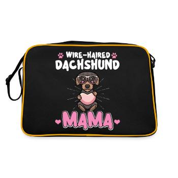 Rough-haired dachshund Mama - Retro Bag - black/gold - Back