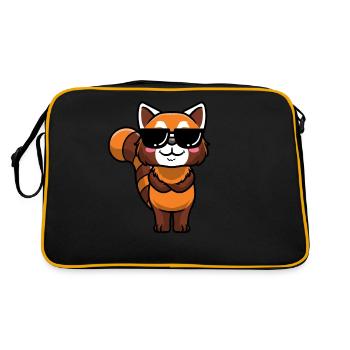 Panda roux Petit panda émoticône - Sac Retro - noir/or - Dos