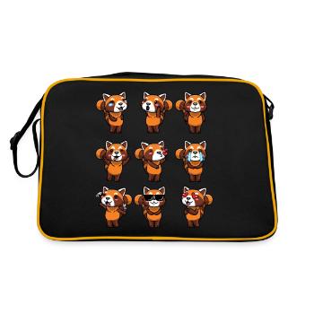 Panda roux Petit panda émoticône - Sac Retro - noir/or - Dos