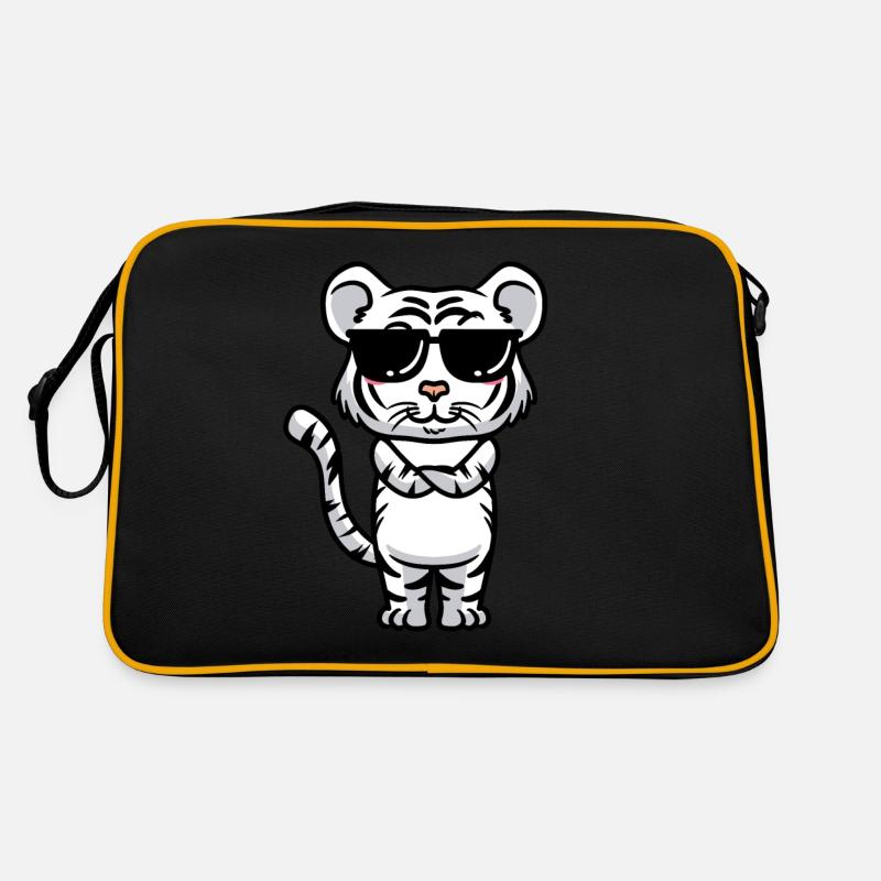White Tiger Emoticon Bengal Tiger Retro Bag