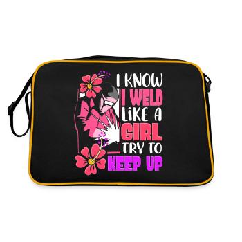Je soude comme une fille soude - Sac Retro - noir/or - Dos