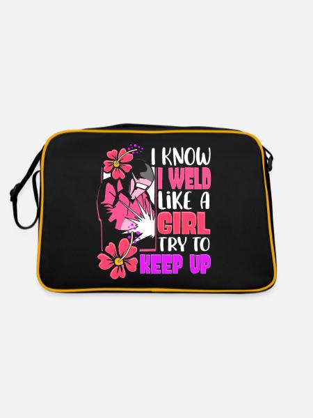 Je soude comme une fille soude - Sac Retro - noir/or - Dos
